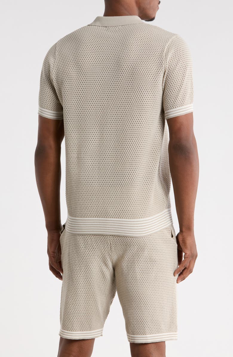 T.R. PREMIUM Textured Sweater Polo, Alternate, color, Sand