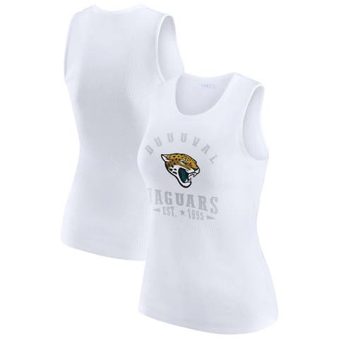 Women's WEAR by Erin Andrews  White Jacksonville Jaguars Ribbed Graphic Tank Top