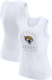WEAR by Erin Andrews Women's WEAR by Erin Andrews  White Jacksonville Jaguars Ribbed Graphic Tank Top