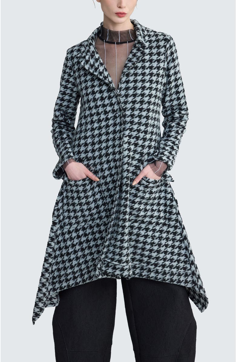 LUUKAA Zaria Houndstooth Long Jacket, Main, color, Monochrome Black