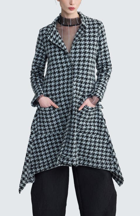 Zaria Houndstooth Long Jacket