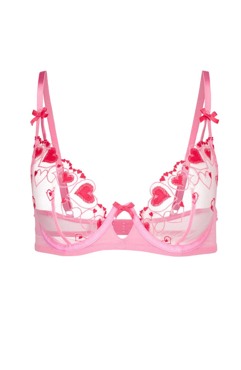 Adore Me Esmay Unlined Plunge Bra, Alternate, color, Medium Pink