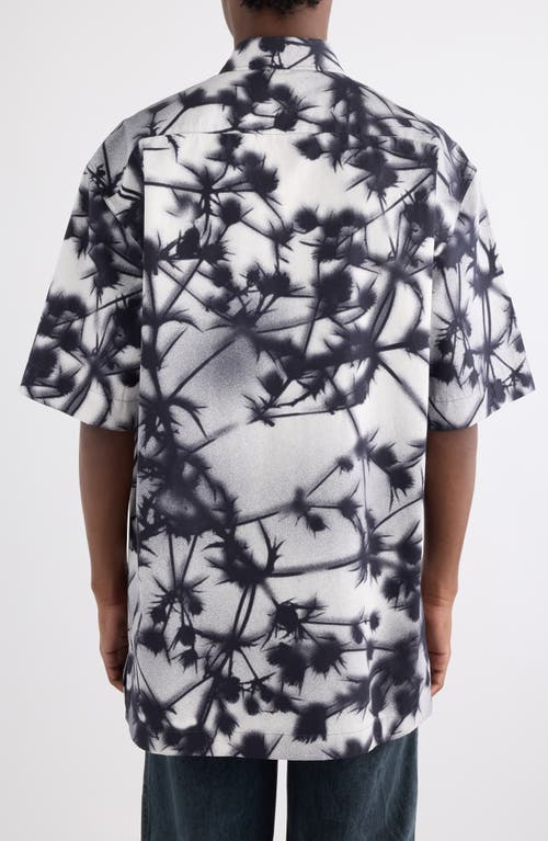 Dries Van Noten Cassidye Floral Cotton Poplin Button-up Shirt In Black