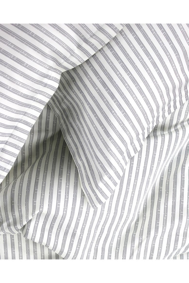Stripe 400 Thread Count Cotton Duvet Set, Alternate, color, GREY