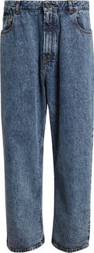Alaïa Inset Wide Knit Waistband Loose Fit Straight Leg Jeans