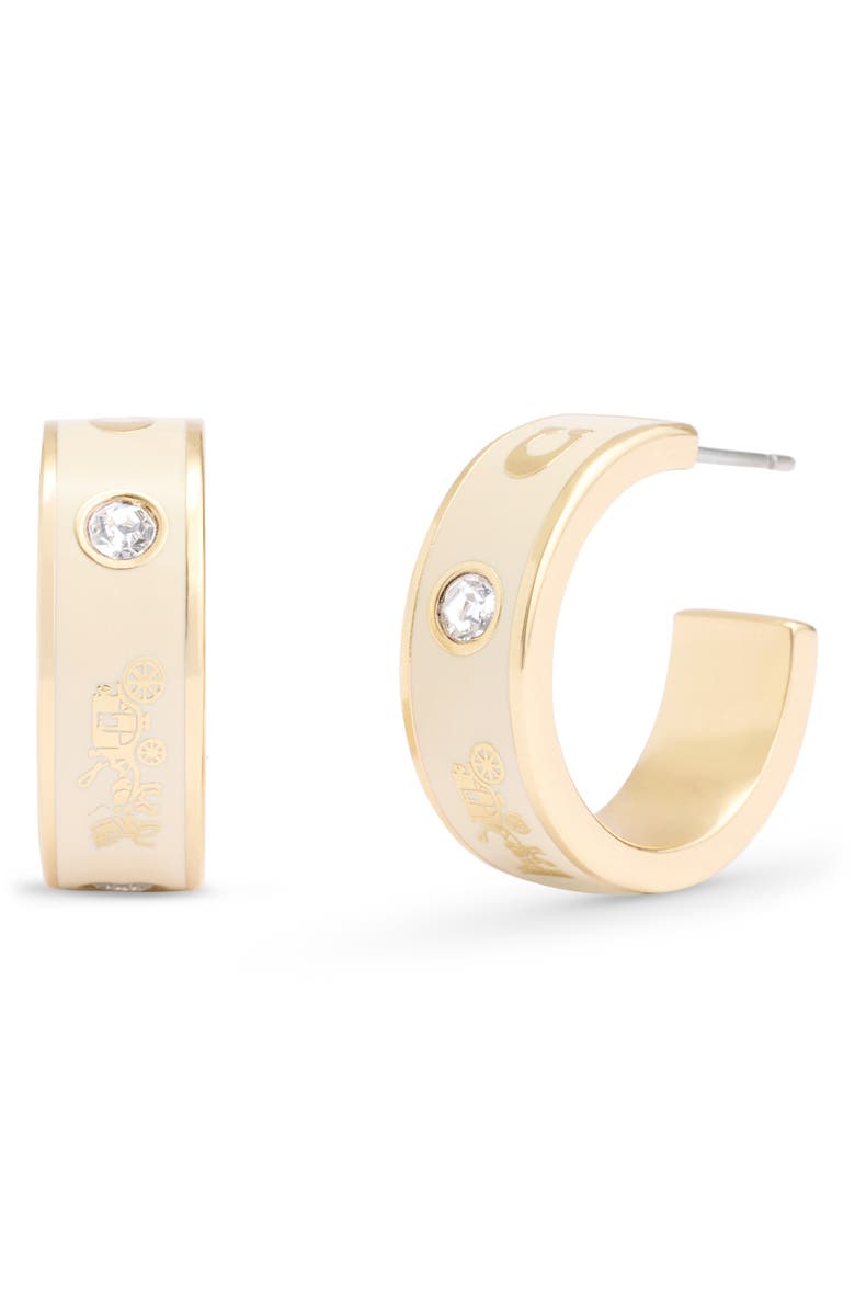 COACH Enamel Hoop Earrings, Main, color, 