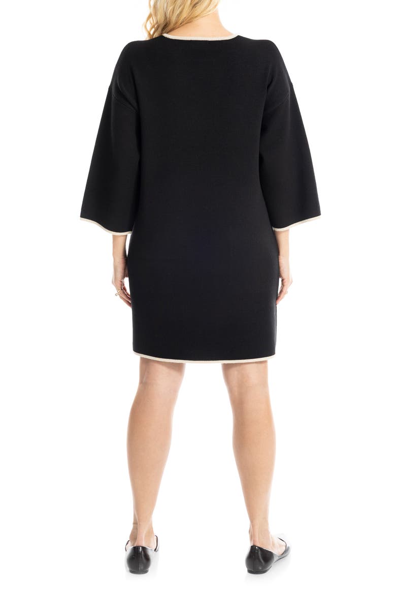 Shift Sweater Dress, Alternate, color, BLACK/ BONE