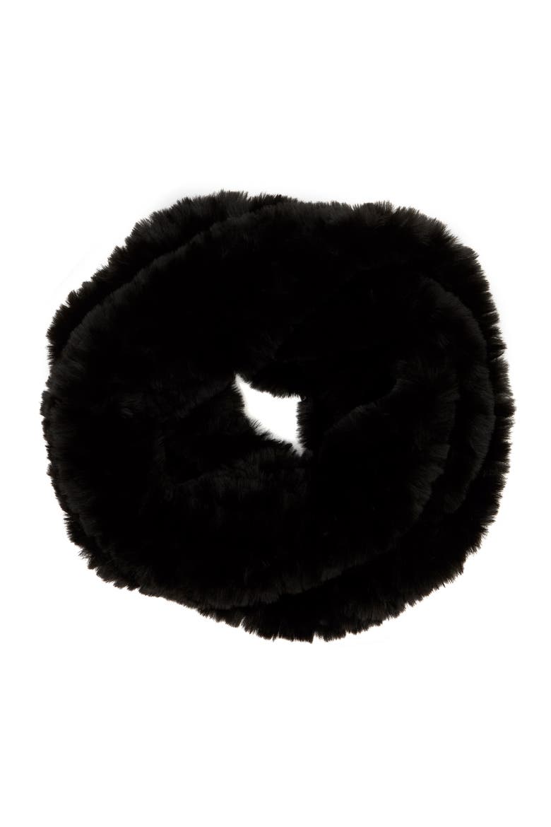 Faux Fur Infinity Scarf, Alternate, color, BLACK
