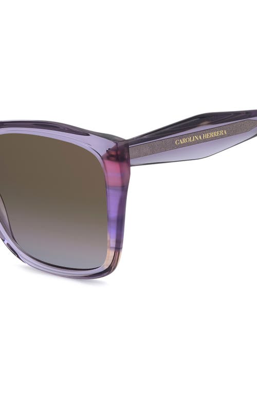 Carolina Herrera Her 57mm Gradient Square Geometric Sunglasses In Gray