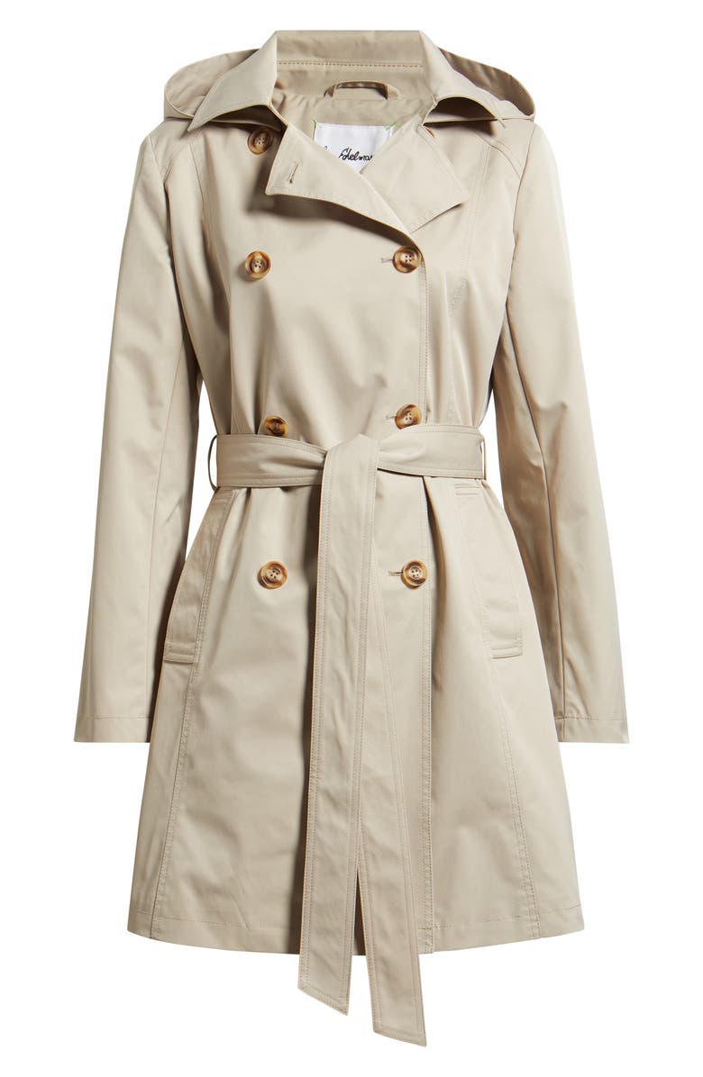 Sam Edelman Hooded Belted Double Breasted Trench Coat, Alternate, color, 