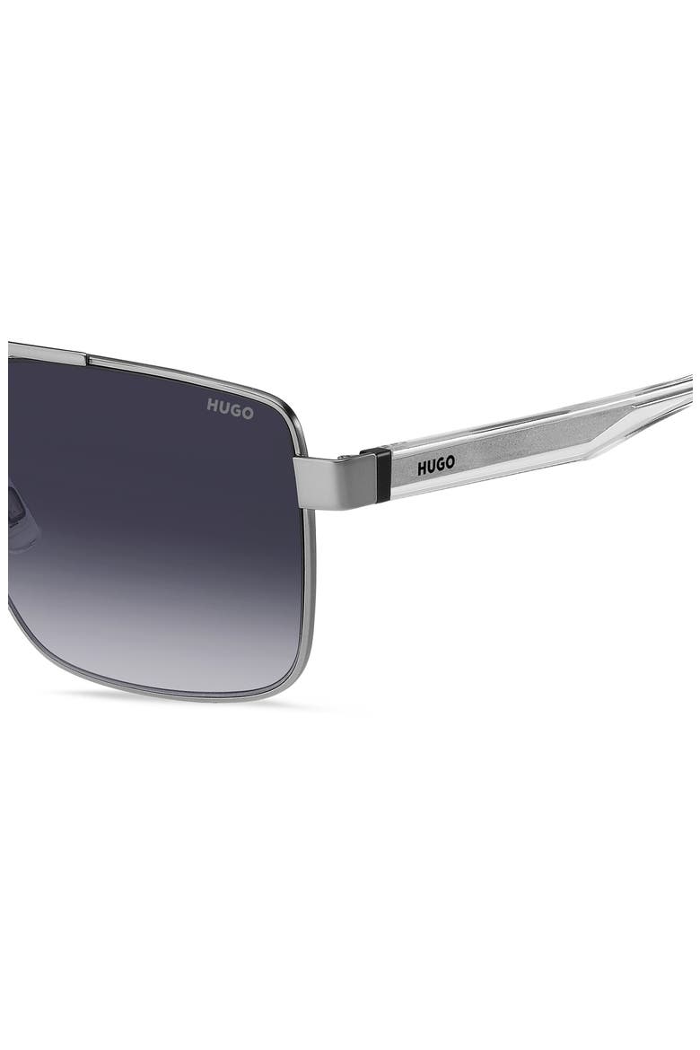 HG 1313/S 56mm Gradient Rectangle Sunglasses, Alternate, color, MATTE RUTHENIUM