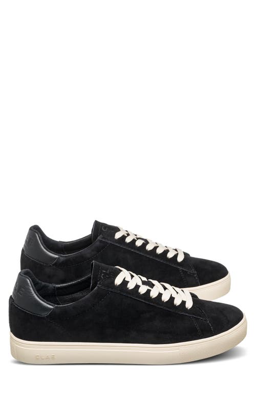 Clae Bradley Low Top Sneaker In Black Suede