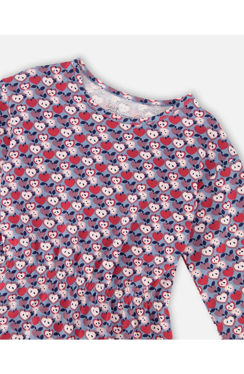 Deux par Deux Organic Cotton Dress with Flounce Hem Apple, Alternate, color,