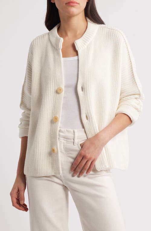 Frank & Eileen Montecito Cotton Cardigan In Ivory