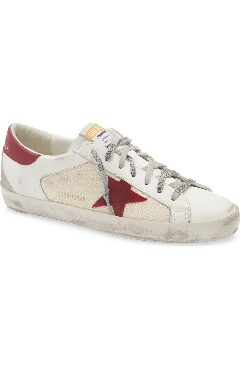 Golden Goose Super-Star Sneaker, Main, color, Beige/White/Red/Grey