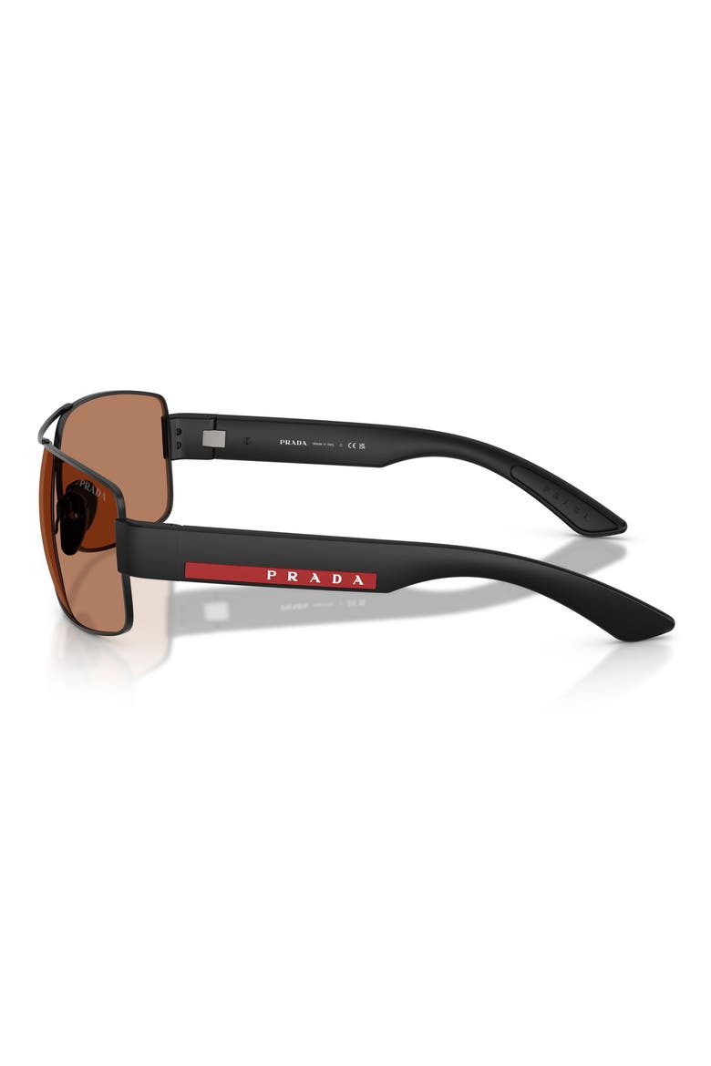 65mm Shield Sunglasses, Alternate, color, MATTE BLACK / BROWN