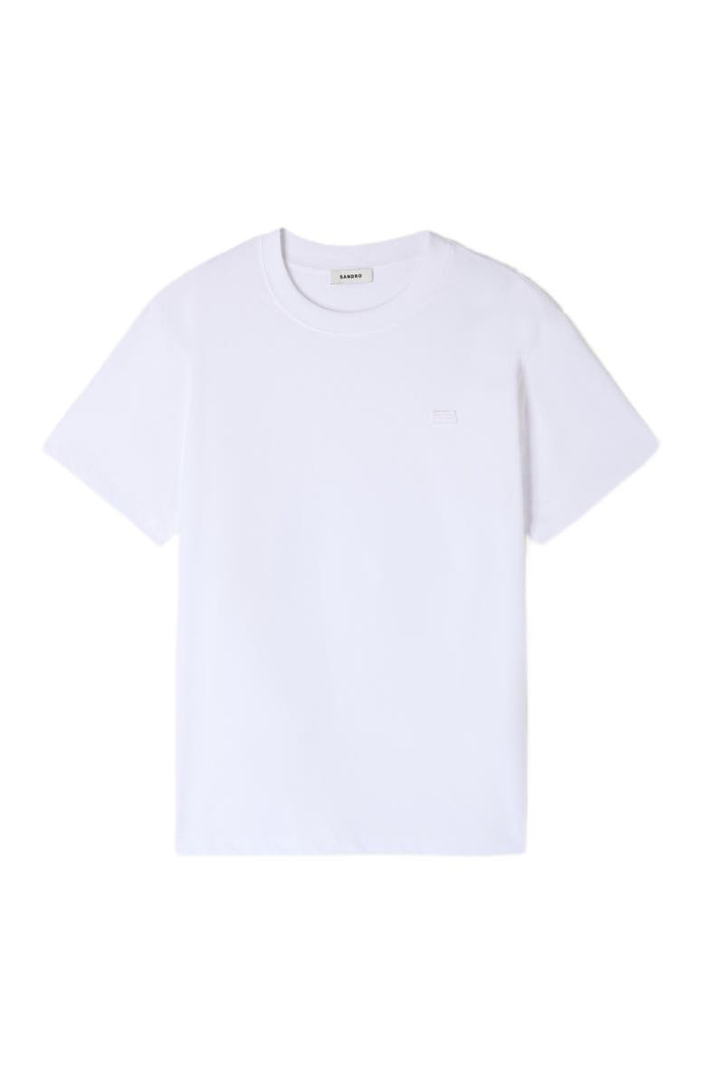 SANDRO T-shirt with double S patch, Alternate, color, White