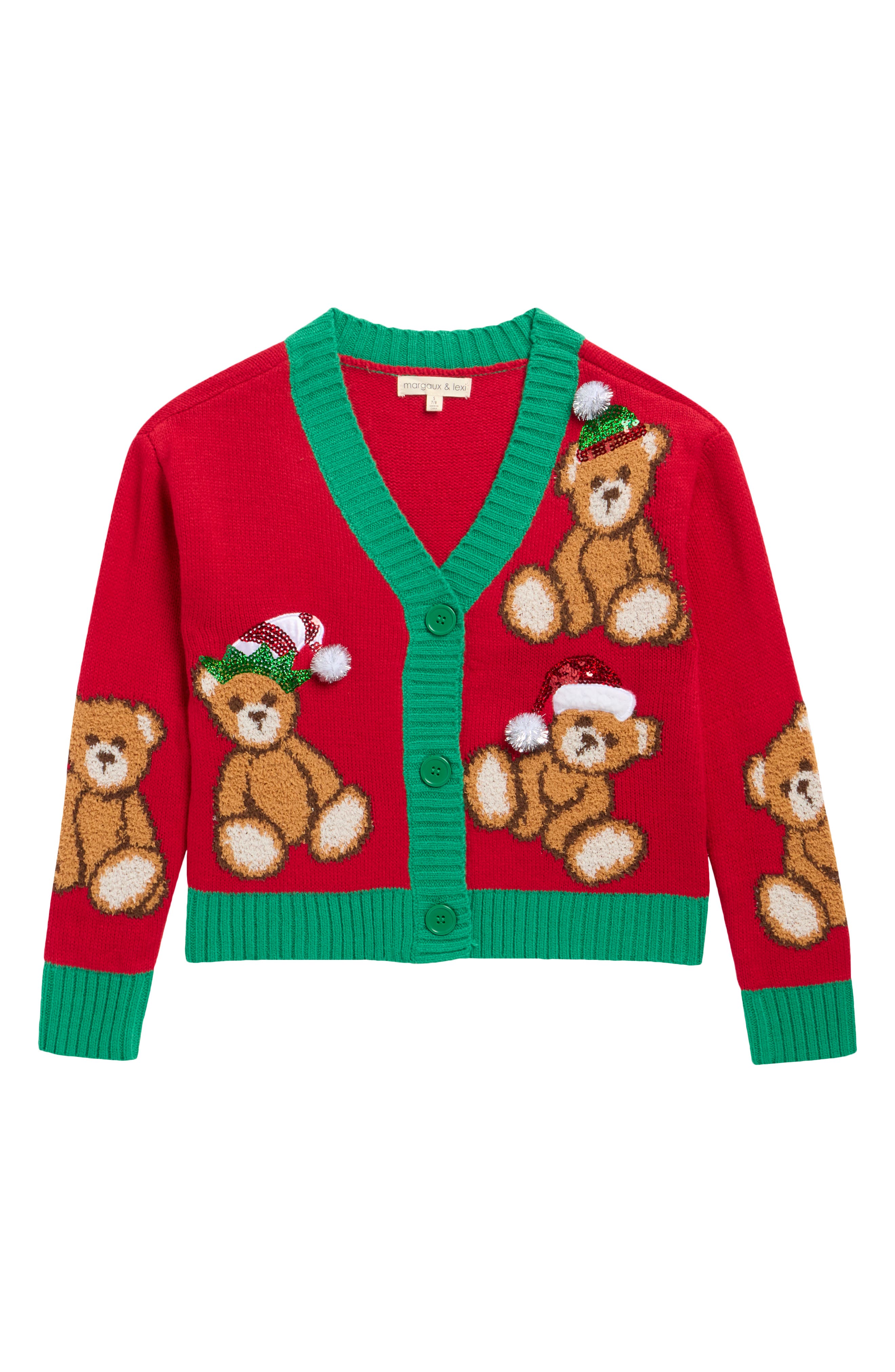 Kids' Sequin Bear Cardigan