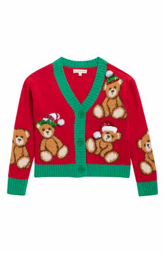 Kids' Sequin Bear Cardigan