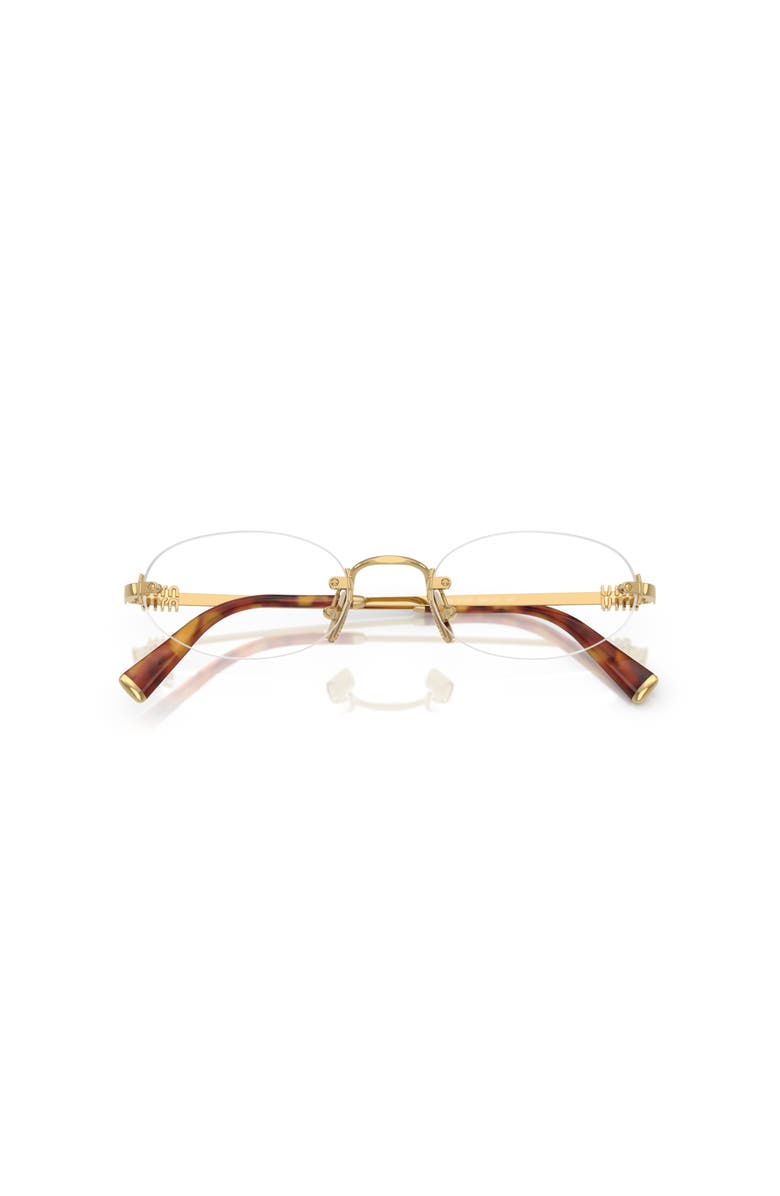 Miu Miu 53mm Oval optical glasses, Alternate, color, Gold