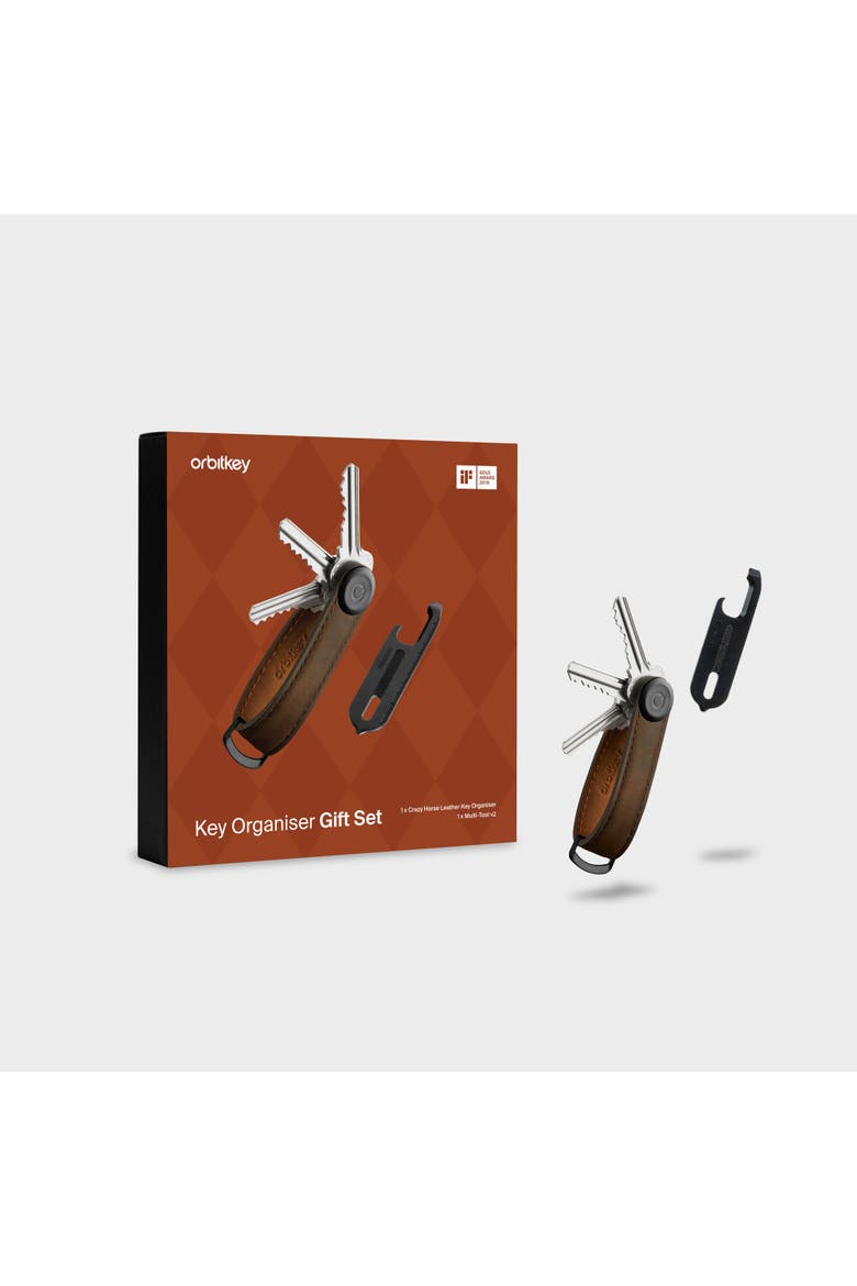 CrazyHorse Key Organiser + Multitool v2 Set, Main, color, Oak Brown