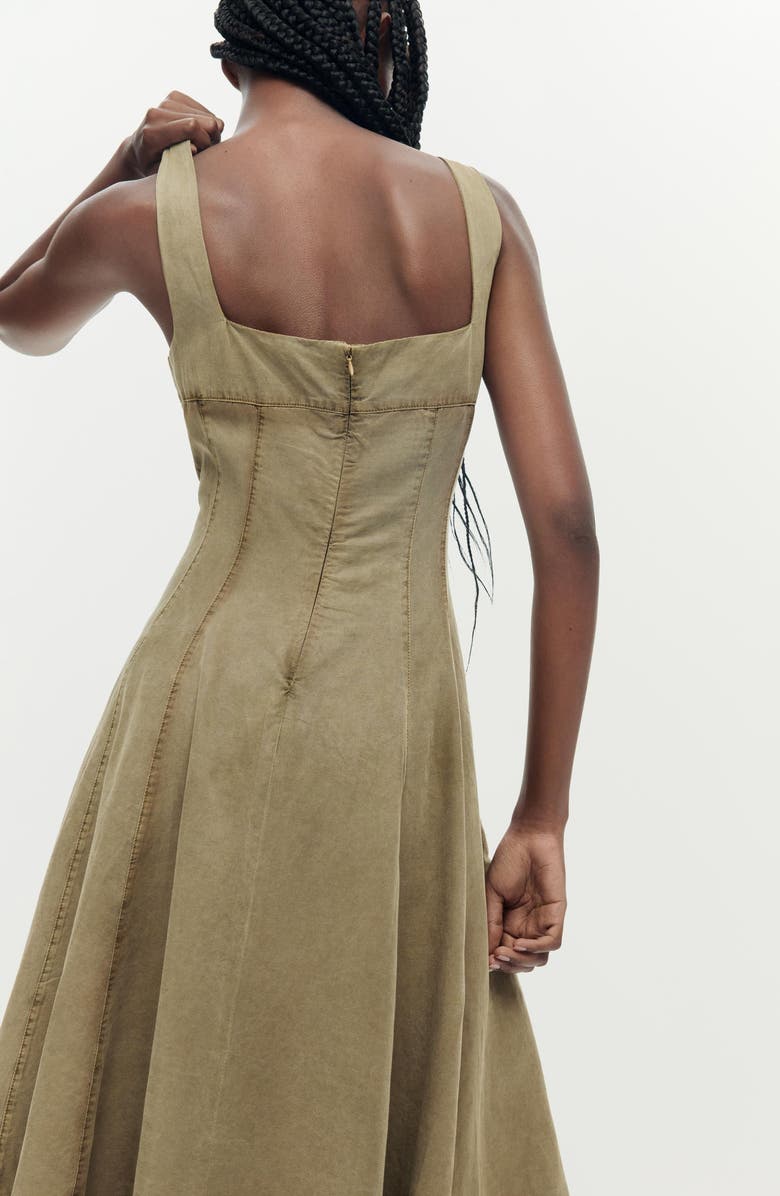 Desigual Sleeveless Denim A-Line Dress, Alternate, color, Sand