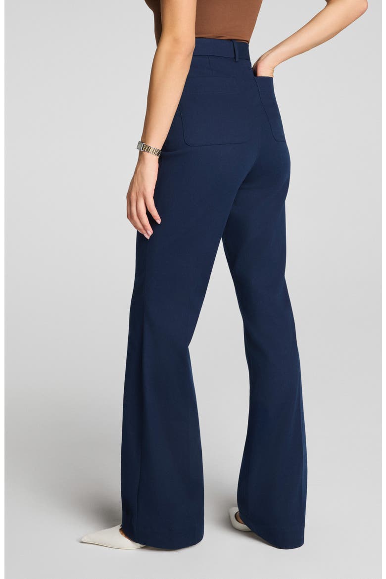 Button Pocket High Waist Flare Leg Pants, Alternate, color, TIMELESS NAVY