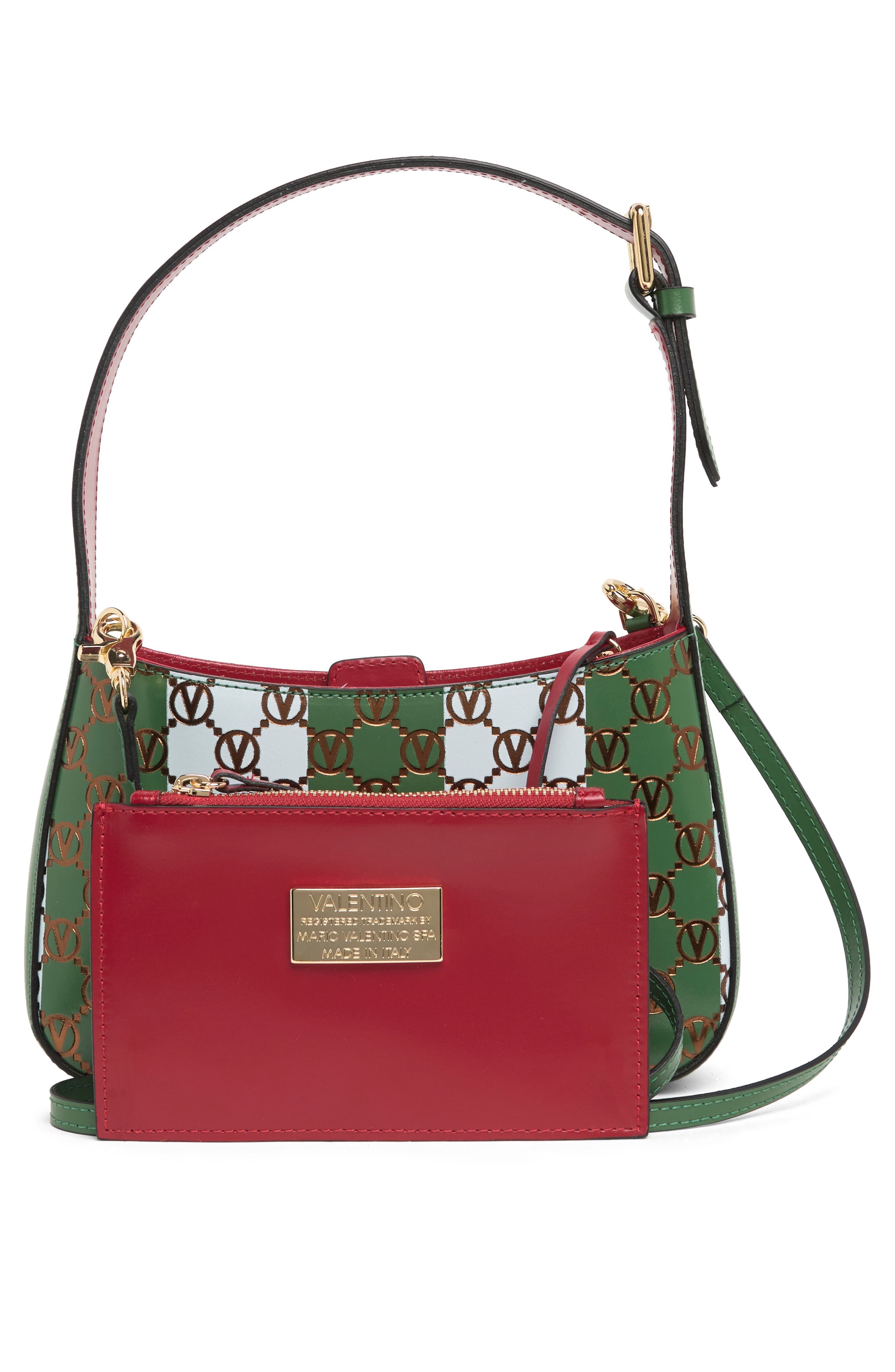 VALENTINO BY MARIO VALENTINO Kai Monogram Stripe Leather Crossbody Bag, Alternate, color, 