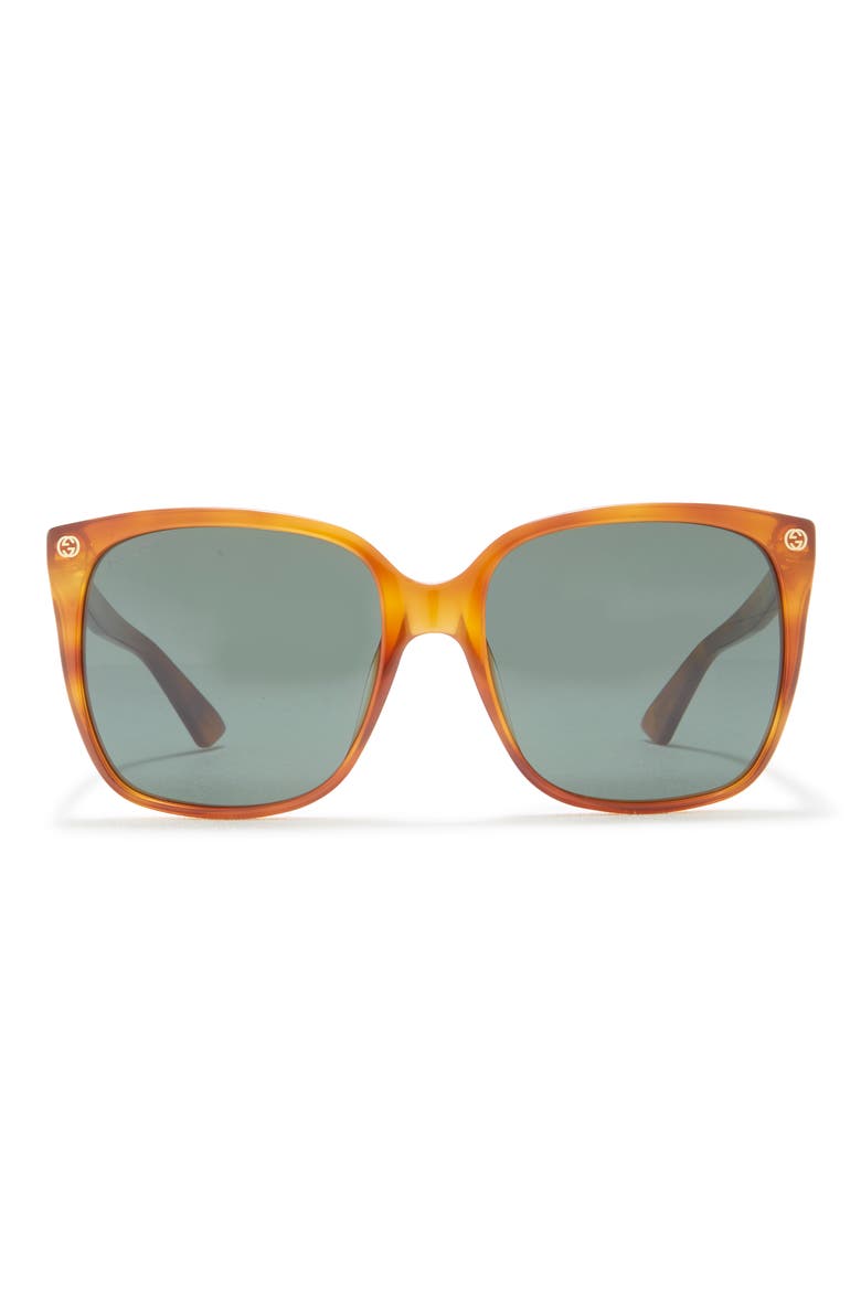 57mm Cat Eye Sunglasses, Main, color, HAVANA HAVANA GREEN