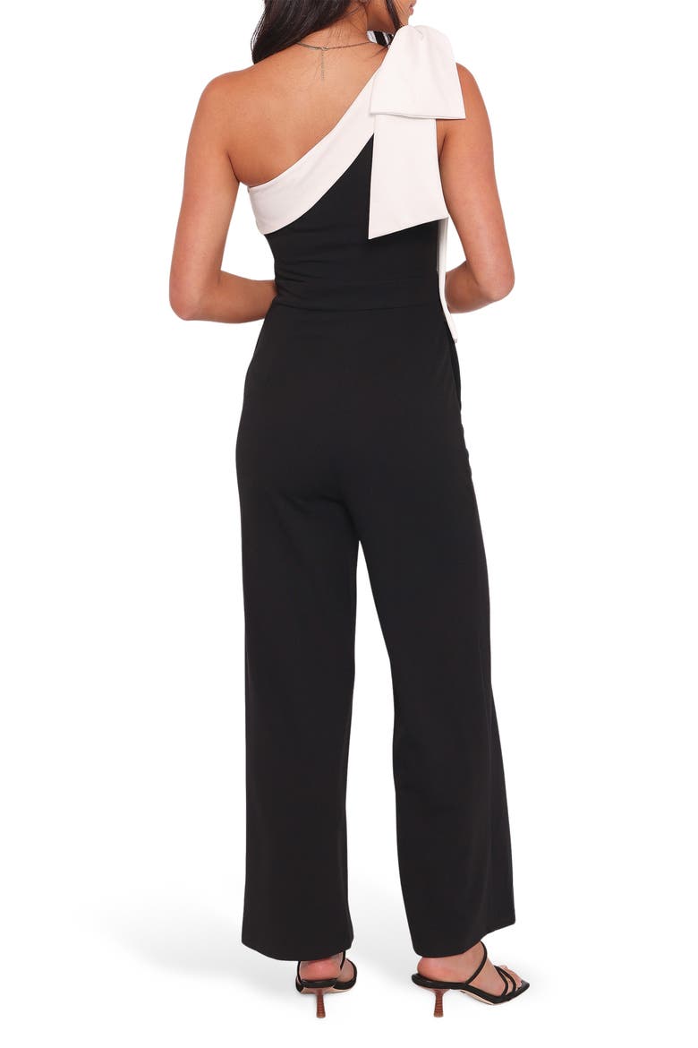 Pearla One-Shoulder Wide Leg Jumpsuit, Alternate, color, BLACK