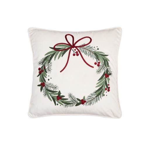 C & F Home C&f Home Christmas Wreath Throw Pillow, 18" X 18" In Green