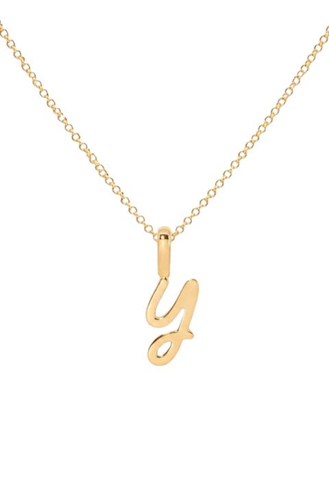 Script Initial Charm Necklace