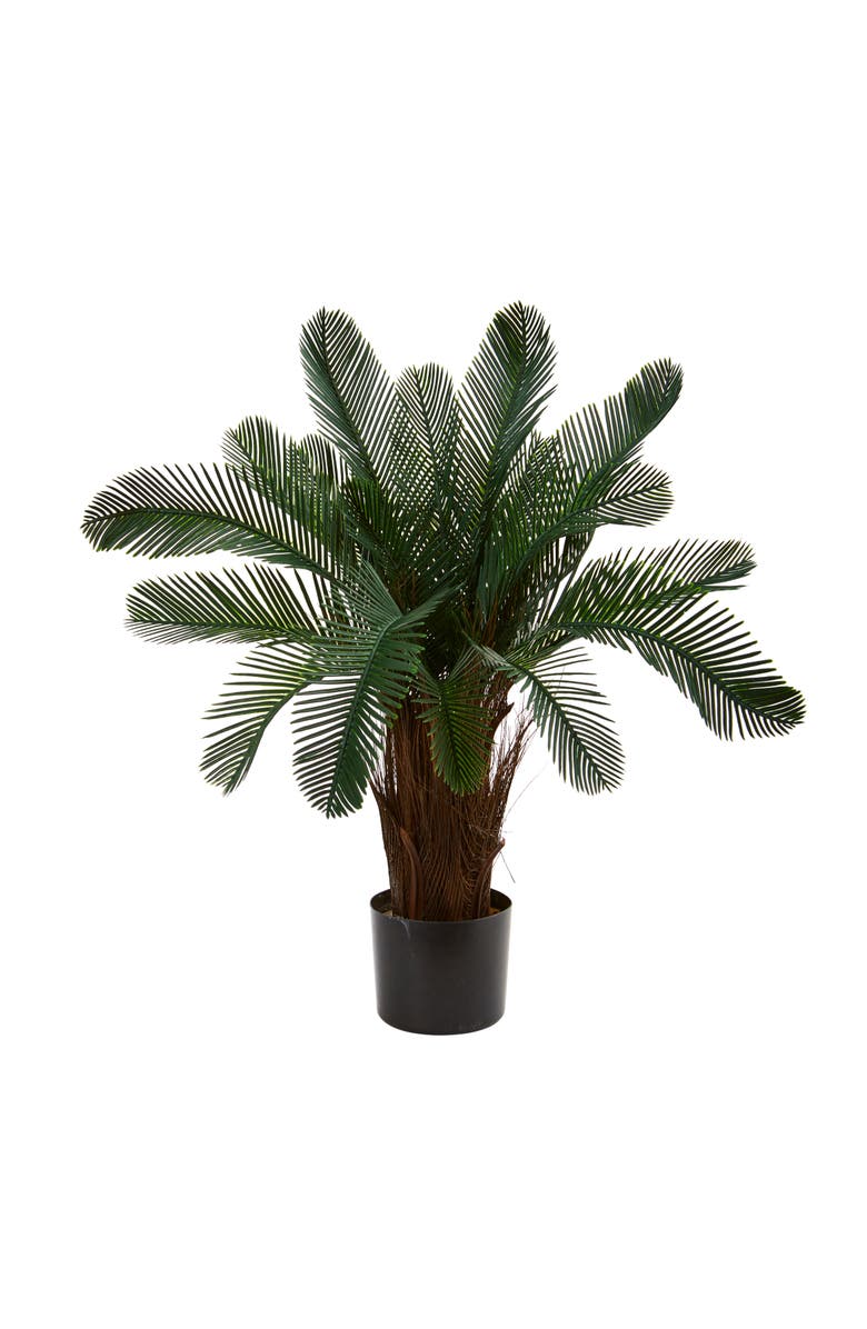 NEARLY NATURAL 2-ft Cycas Artificial Tree, UV Resistant, Main, color, Green