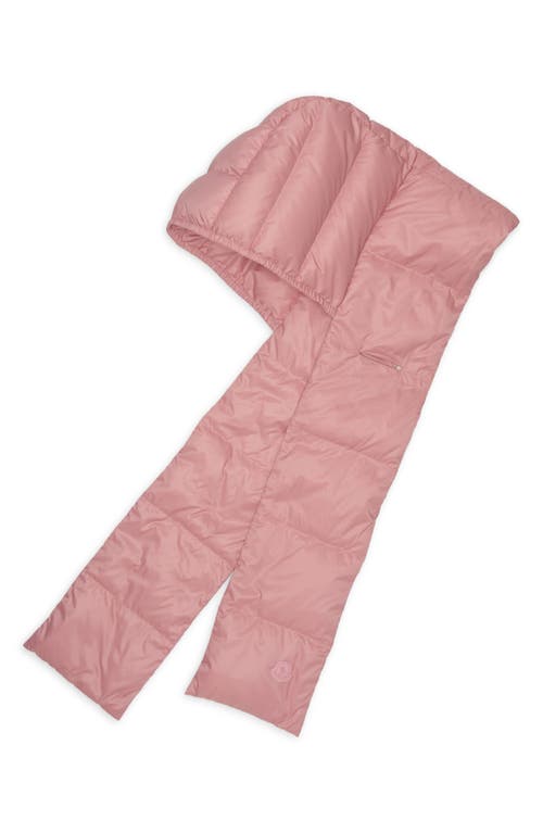Moncler Quilted Down Hooded Scarf In Pink