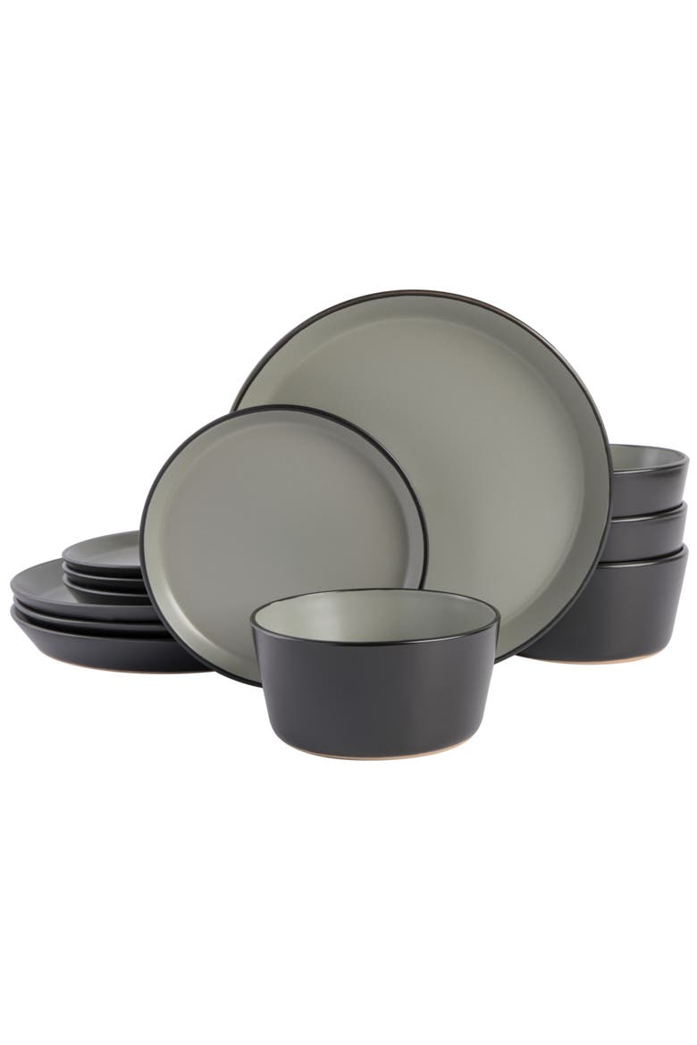 Soho Lounge Sofia Coupe Stoneware Dinnerware Set, Main, color, Grey