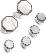 Jan Leslie Octagon Antique Sterling Cufflinks & Studs