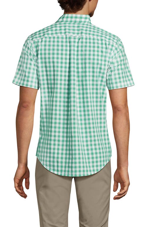Lands' End Short Sleeve Essential Lightweight Poplin In Green