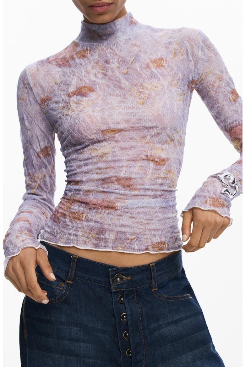 Embroidered Long Sleeve T-Shirt, Main, color, BLUE/ RED MULTI