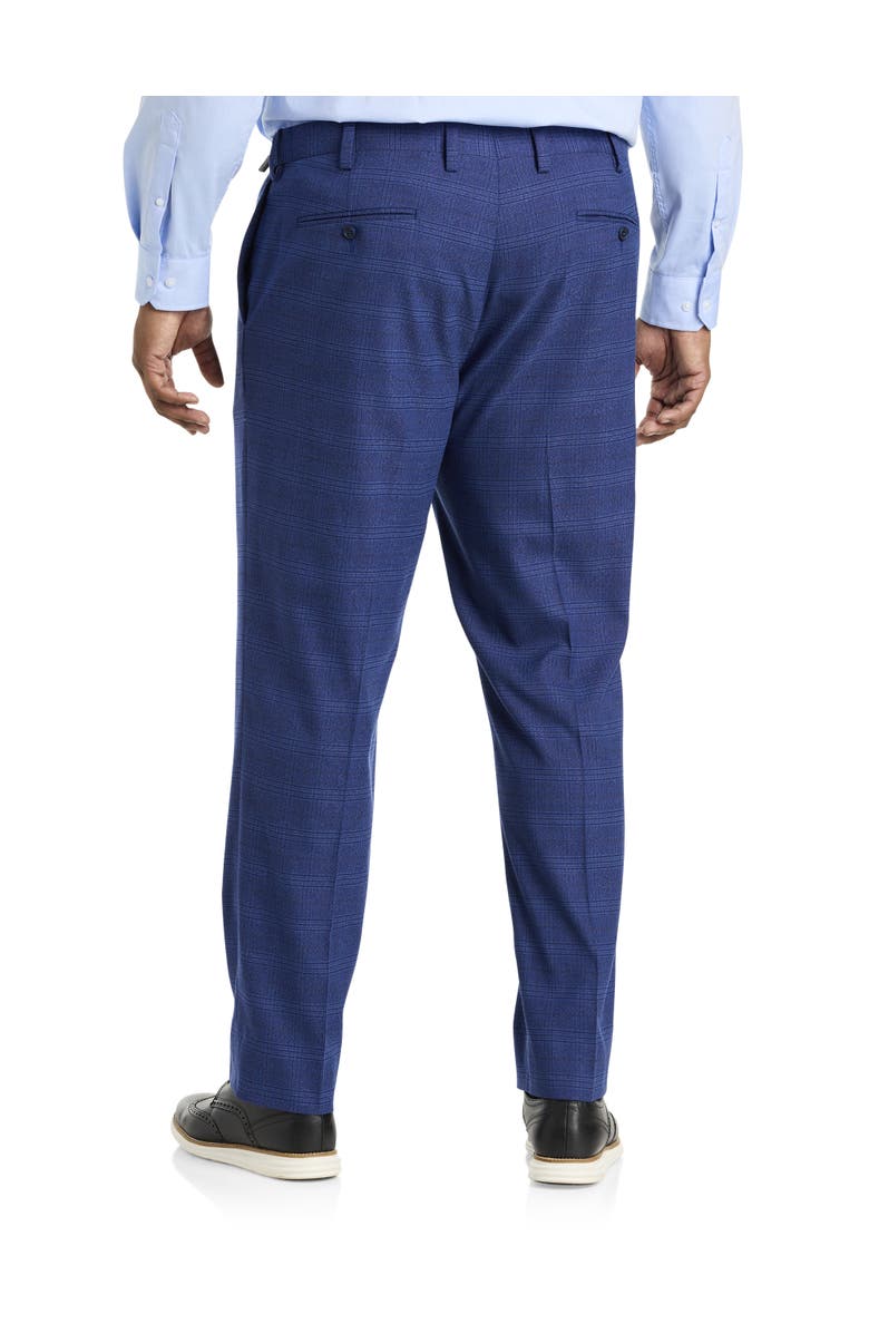 Oak Hill by DXL Waist-Relaxer Plaid Dress Pants, Alternate, color, Navy