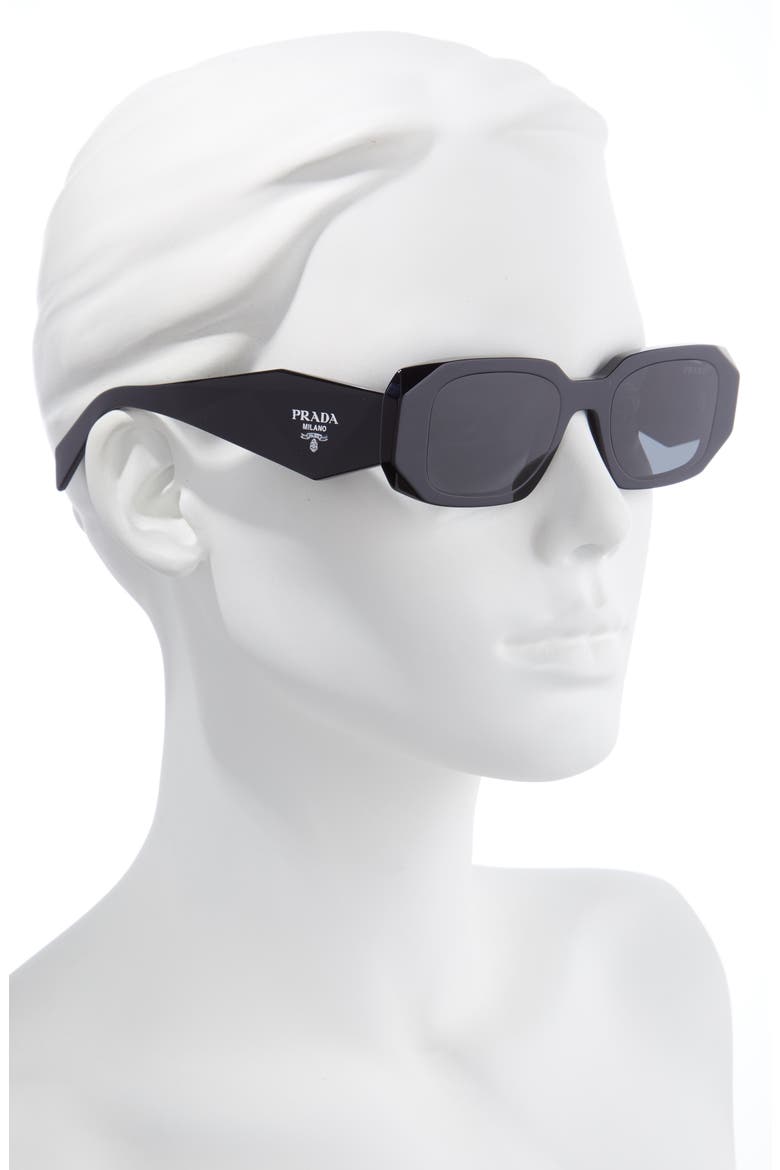 Runway 49mm Rectangular Sunglasses, Alternate, color, BLACK