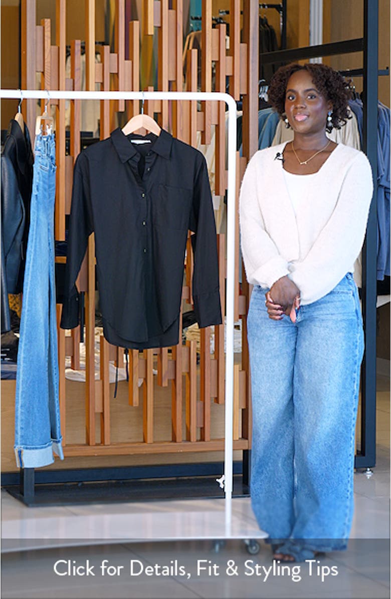 Yacra Tie Back Cotton Button-Up Shirt, sales video thumbnail