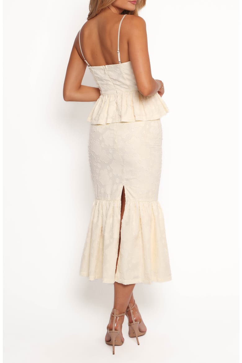 Xami Jacquard Peplum Camisole & Midi Skirt Set, Alternate, color, PALE YELLOW