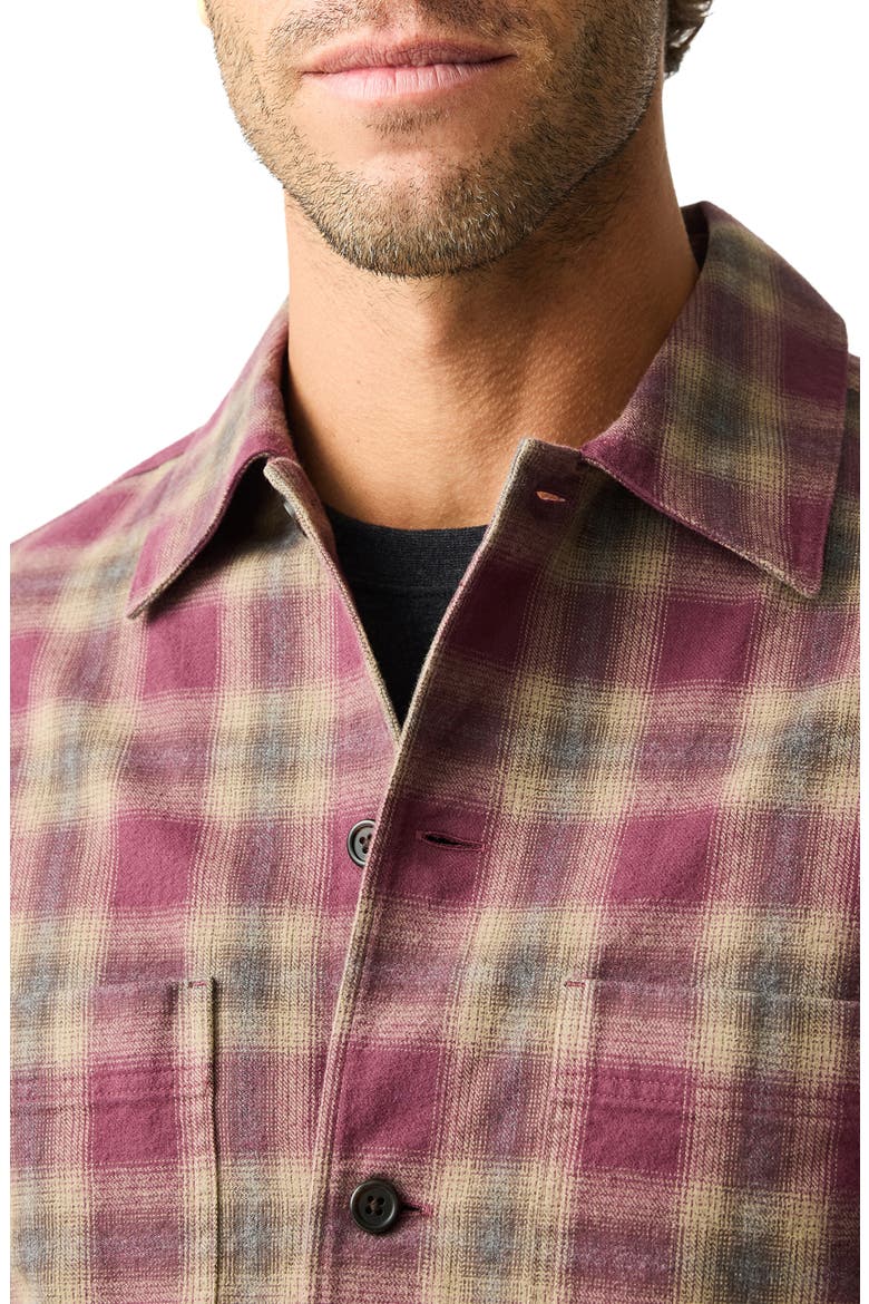Huntly West Plaid Organic Cotton Shirt, Main, color, RHUBARB