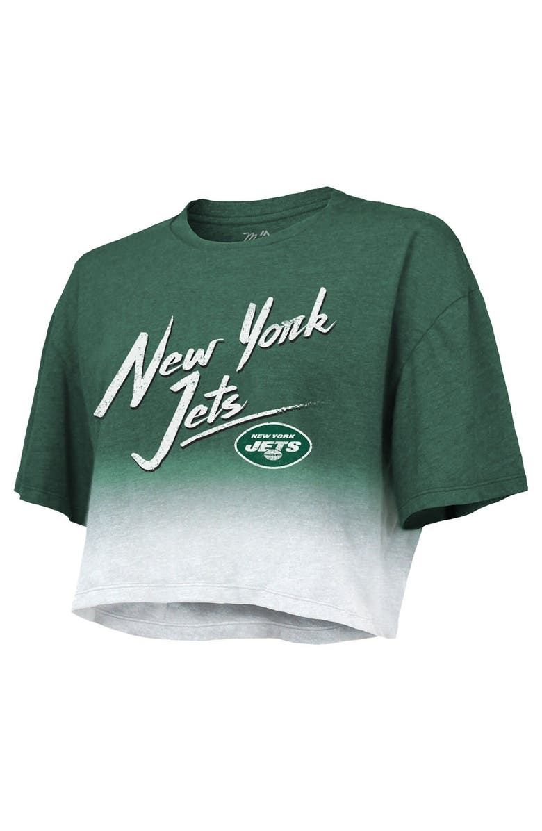 Majestic Threads Women's Majestic Threads Ahmad Sauce Gardner Green/White New York Jets Dip-Dye Player Name & Number Crop Top, Alternate, color, 