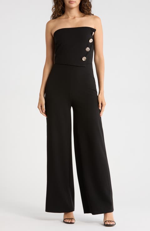 Strapless Asymmetric Vest Jumpsuit