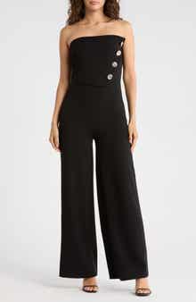 Madden Girl Strapless Asymmetric Vest Jumpsuit