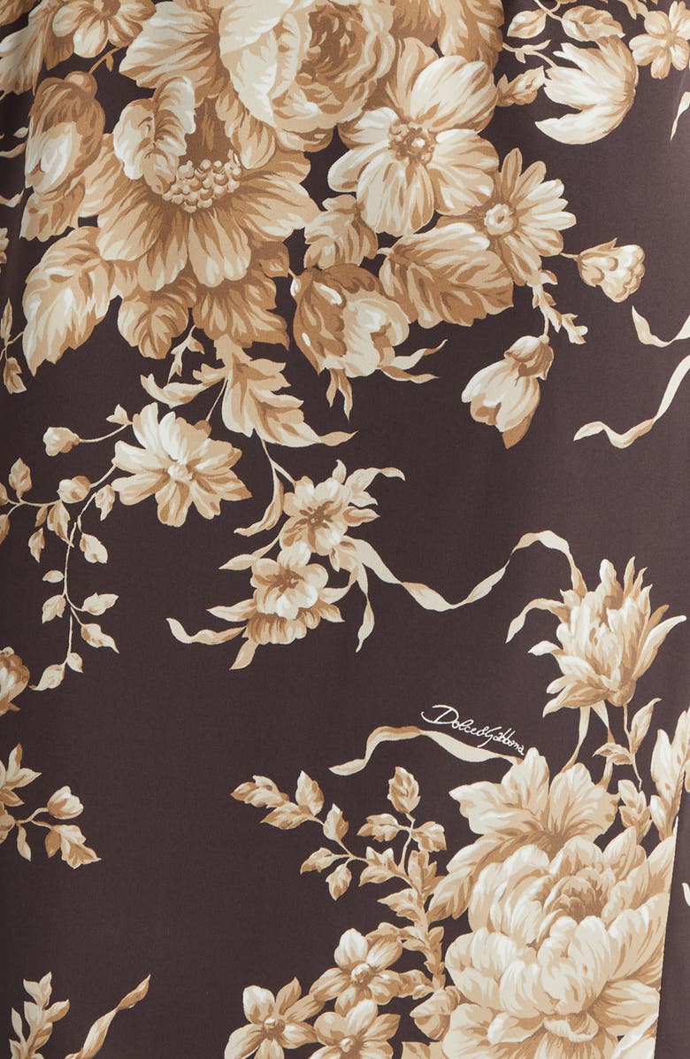 Dolce&Gabbana Rose Print Silk Stretch Charmeuse Sheath Dress, Alternate, color, Hm4ox Rose Cretonne F.moro