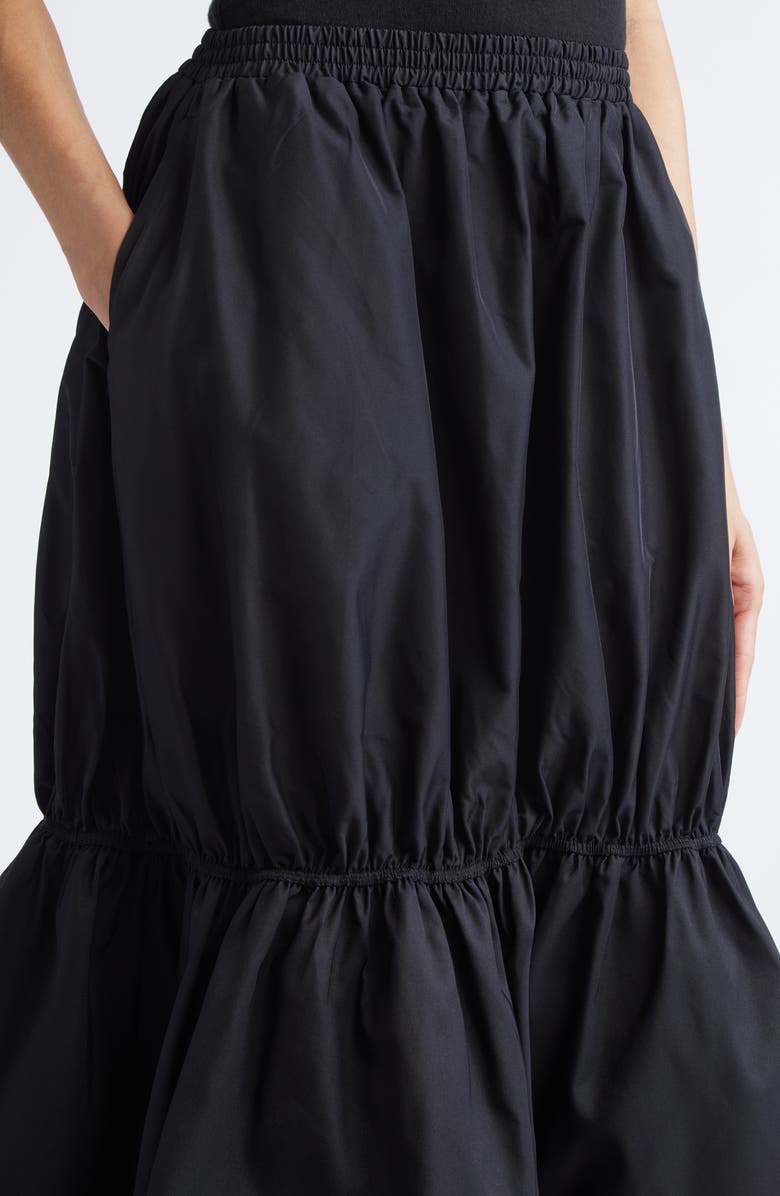 MELITTA BAUMEISTER Gathered Taffeta Midi Skirt, Alternate, color, Black