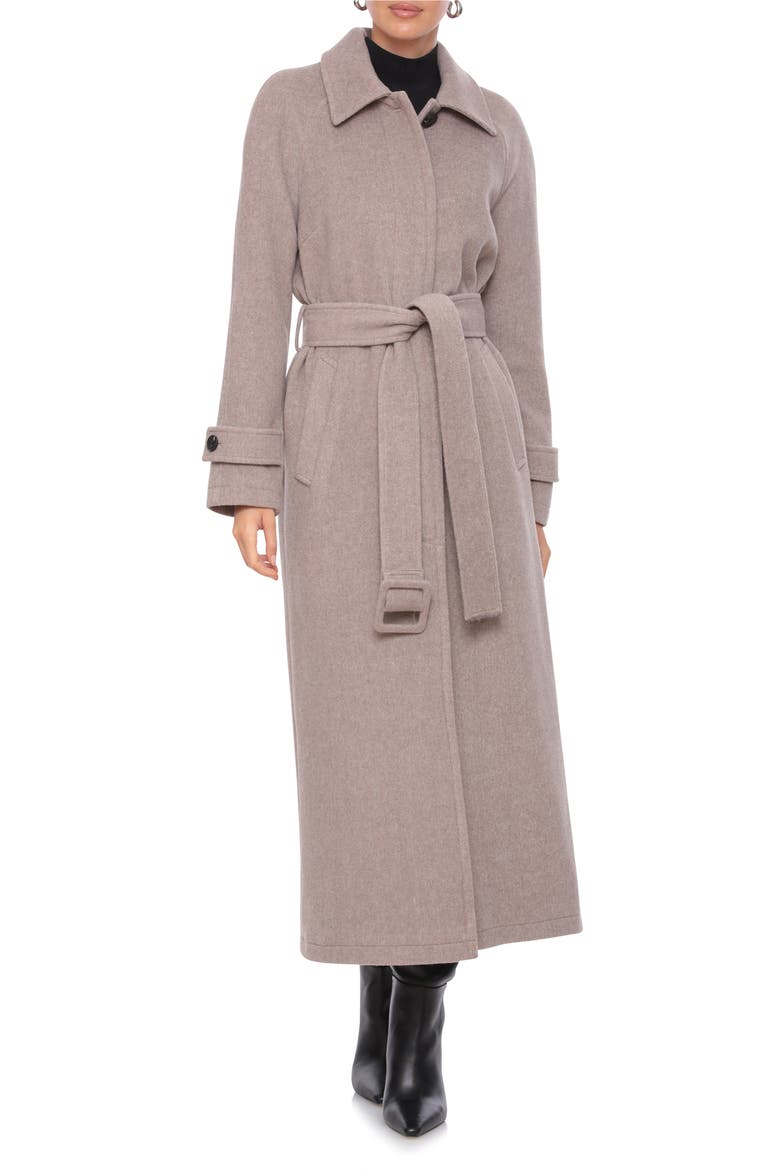 Button Back Belted Coat, Main, color, COCO DUST