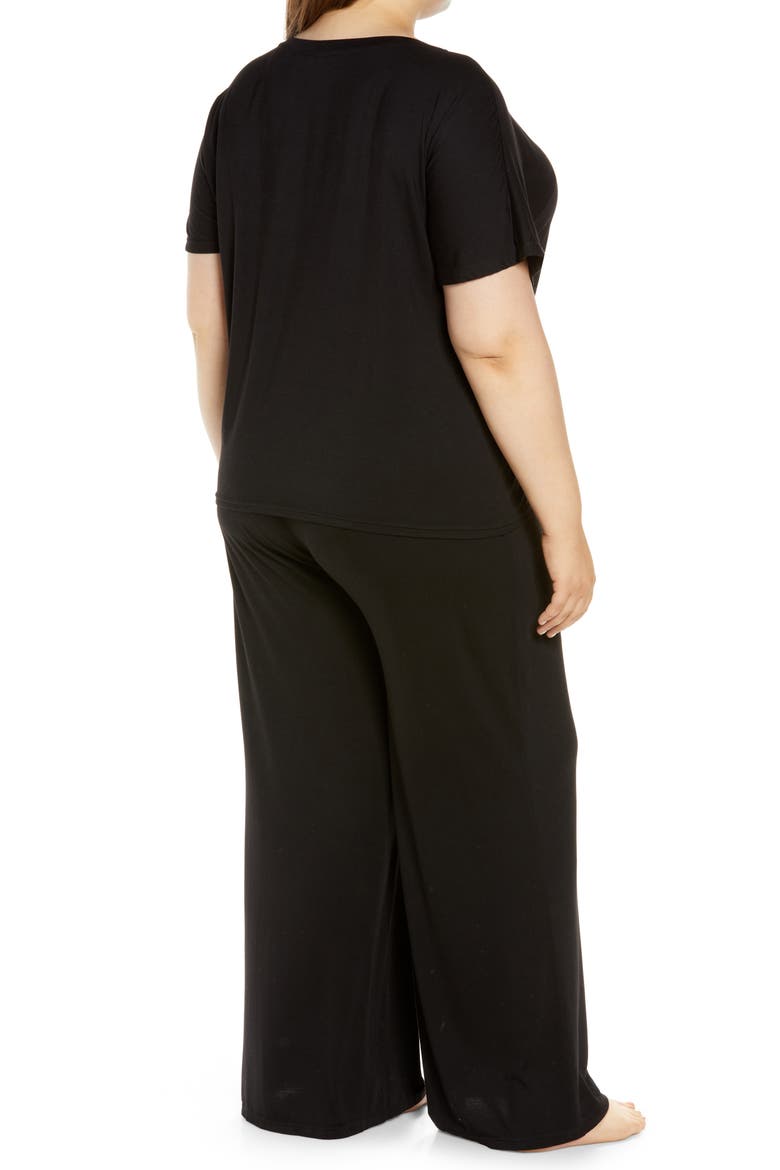 Moonlight Easy Knit Pajamas, Alternate, color, BLACK